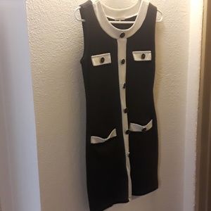 Black and white mini dress